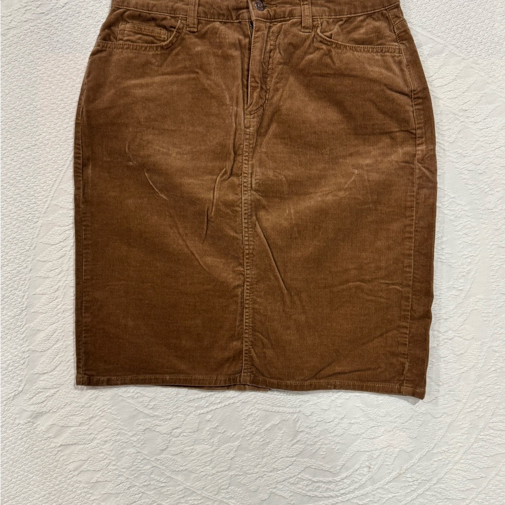 Chaps Brown Corduroy Pencil Skirt B2